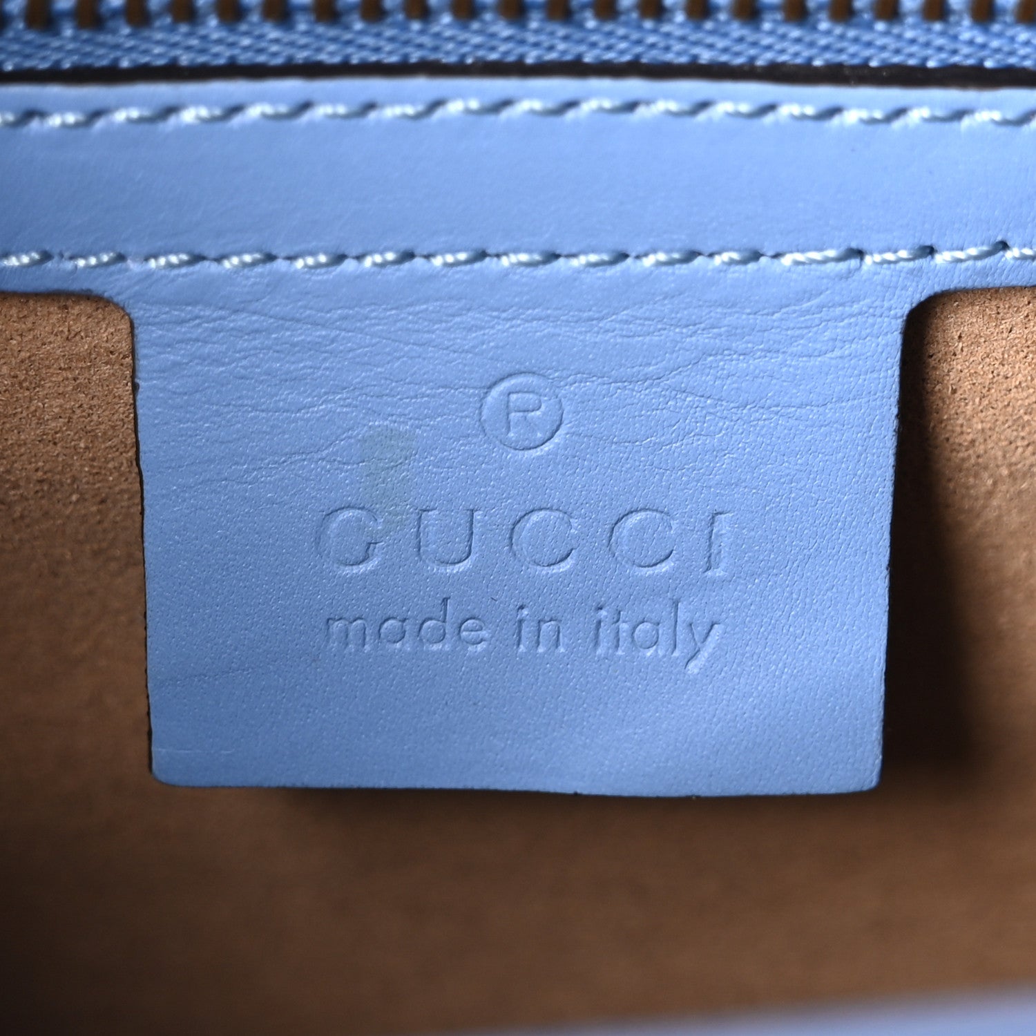 Gucci Calfskin Small Sylvie Shoulder Bag Clear Sky Blue