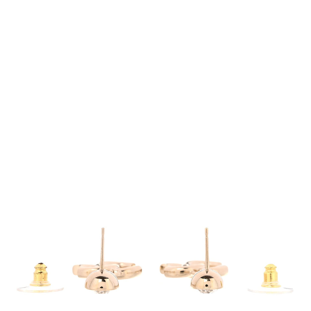 Crystal CC Drop Earrings Gold
