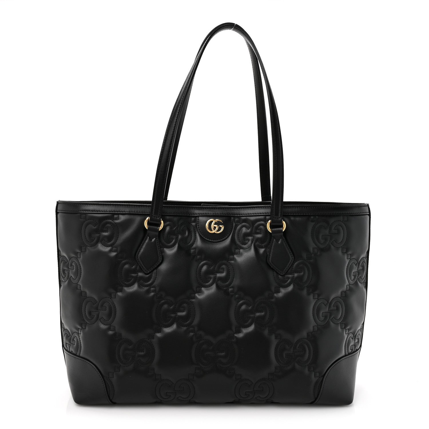 Gucci Calfskin GG Matelasse Medium Ophidia Shopping Tote Black
