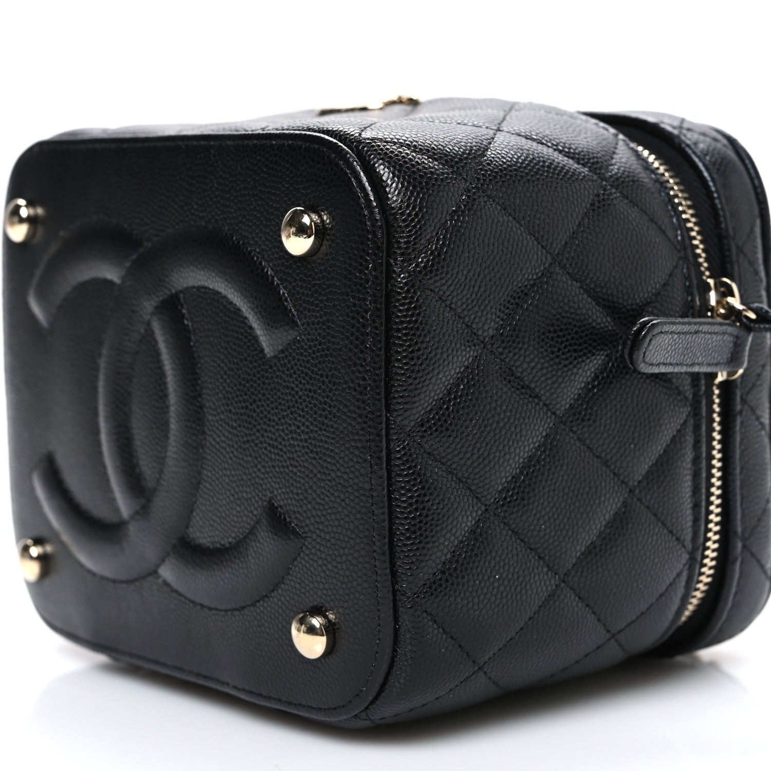 Chanel Caviar Quilted Small CC Vanity Case Black Black