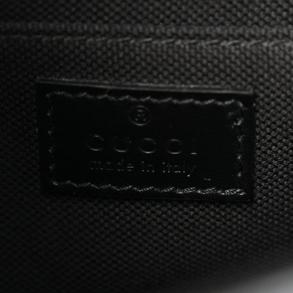 Gucci GG Supreme Monogram Textured Dollar Calfskin Retro Interlocking G Flap Messenger Bag Black