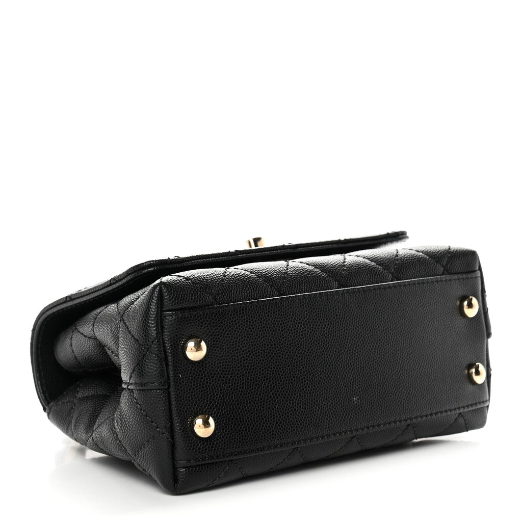 Chanel Caviar Quilted Extra Mini Coco Handle Flap Black