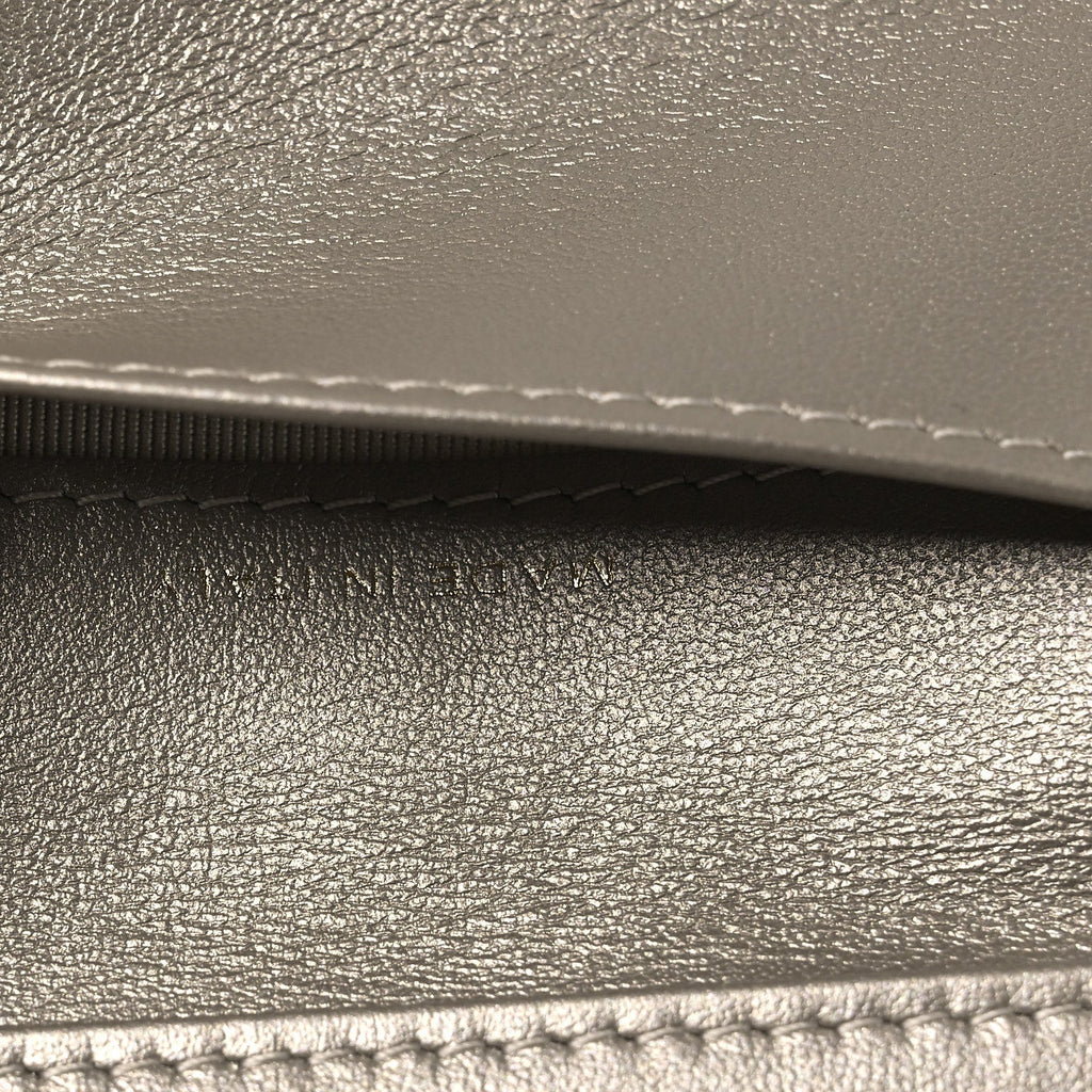 Metallic Aged Calfskin Quilted Reissue Compact Wallet Gold