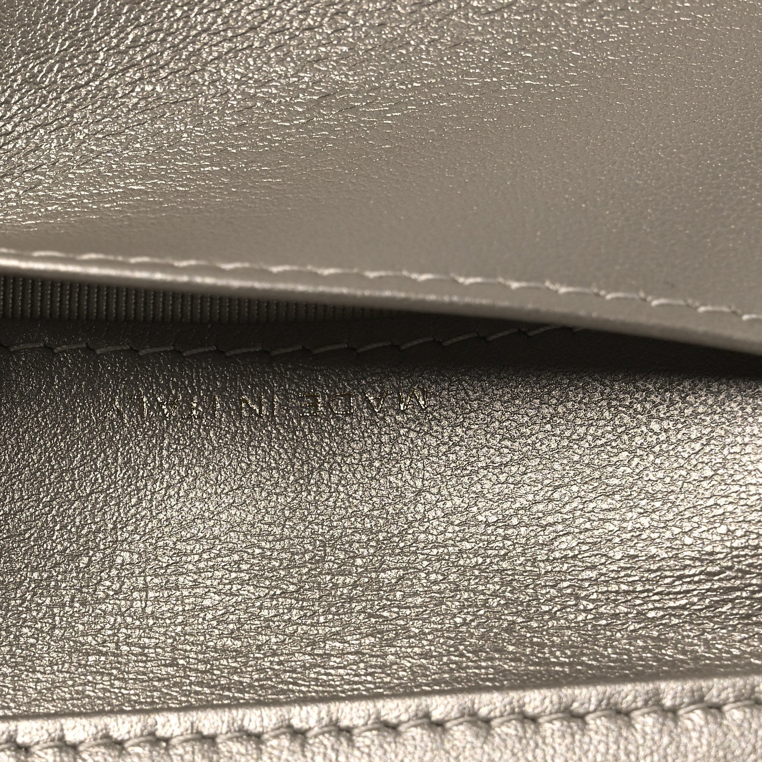 Metallic Aged Calfskin Quilted Reissue Compact Wallet Gold