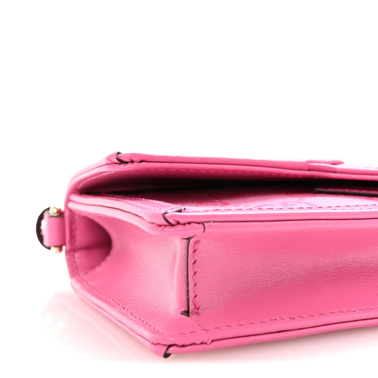 Gucci GG Monogram Scratch Lux Calfskin Mini Luce Shoulder Bag Rose Dark Blossom
