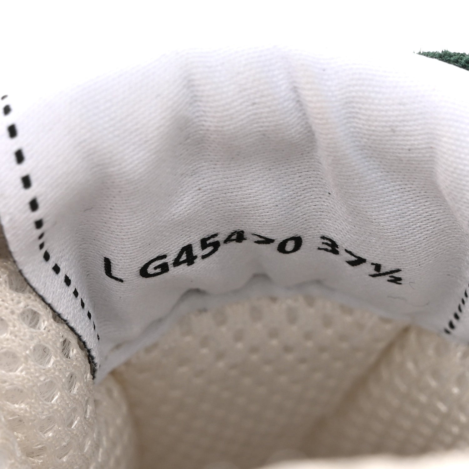 Calfskin Suede Calfskin Logo Womens Sneakers 37.5 White Dark Green