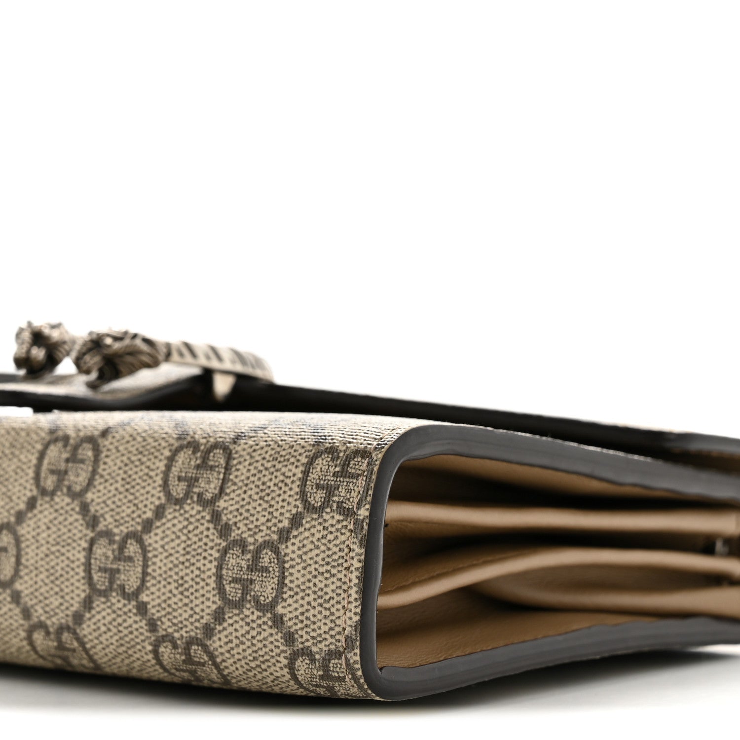 Gucci GG Supreme Monogram Mini Dionysus Chain Wallet Beige Taupe