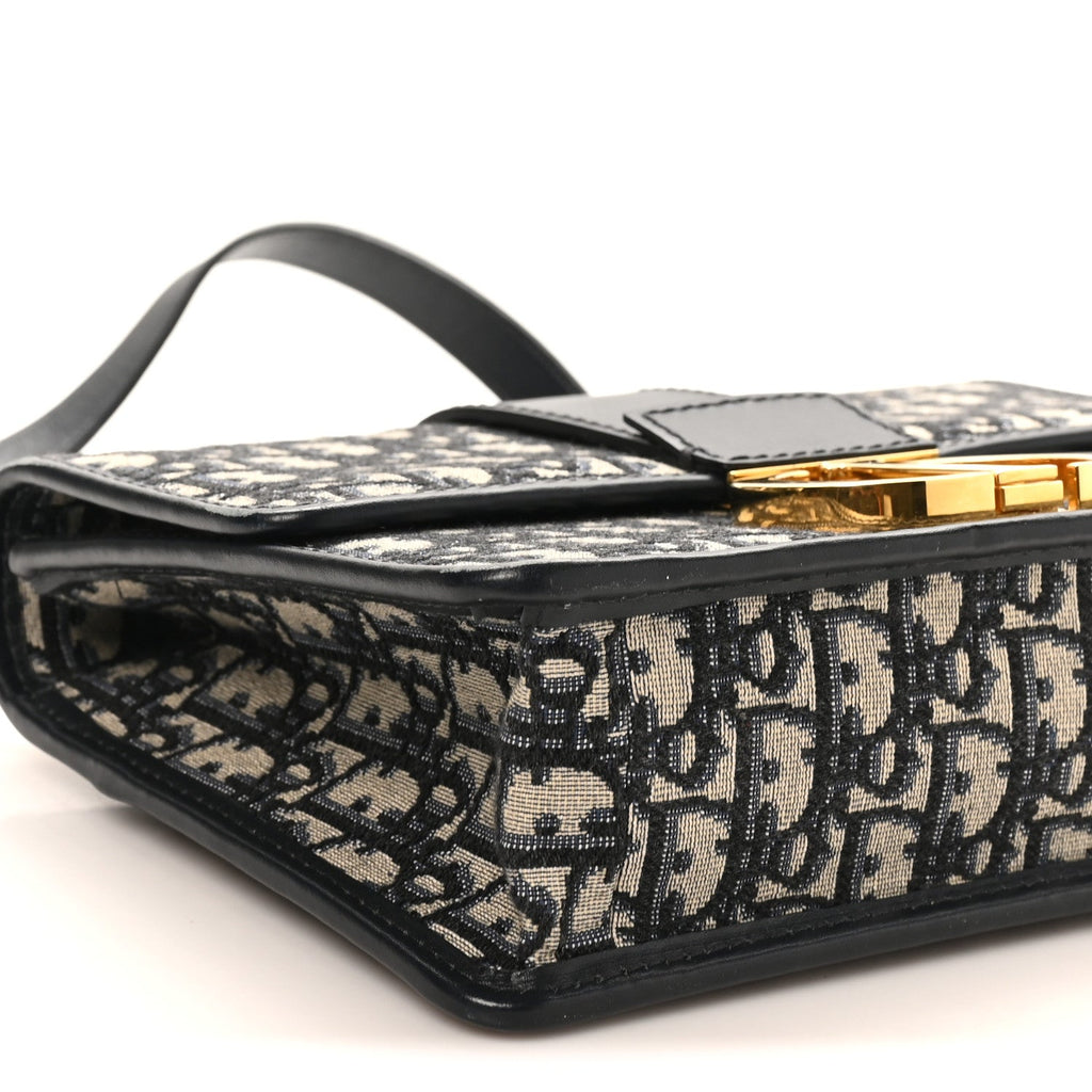 Christian Dior Oblique 30 Montaigne Flap Bag Blue