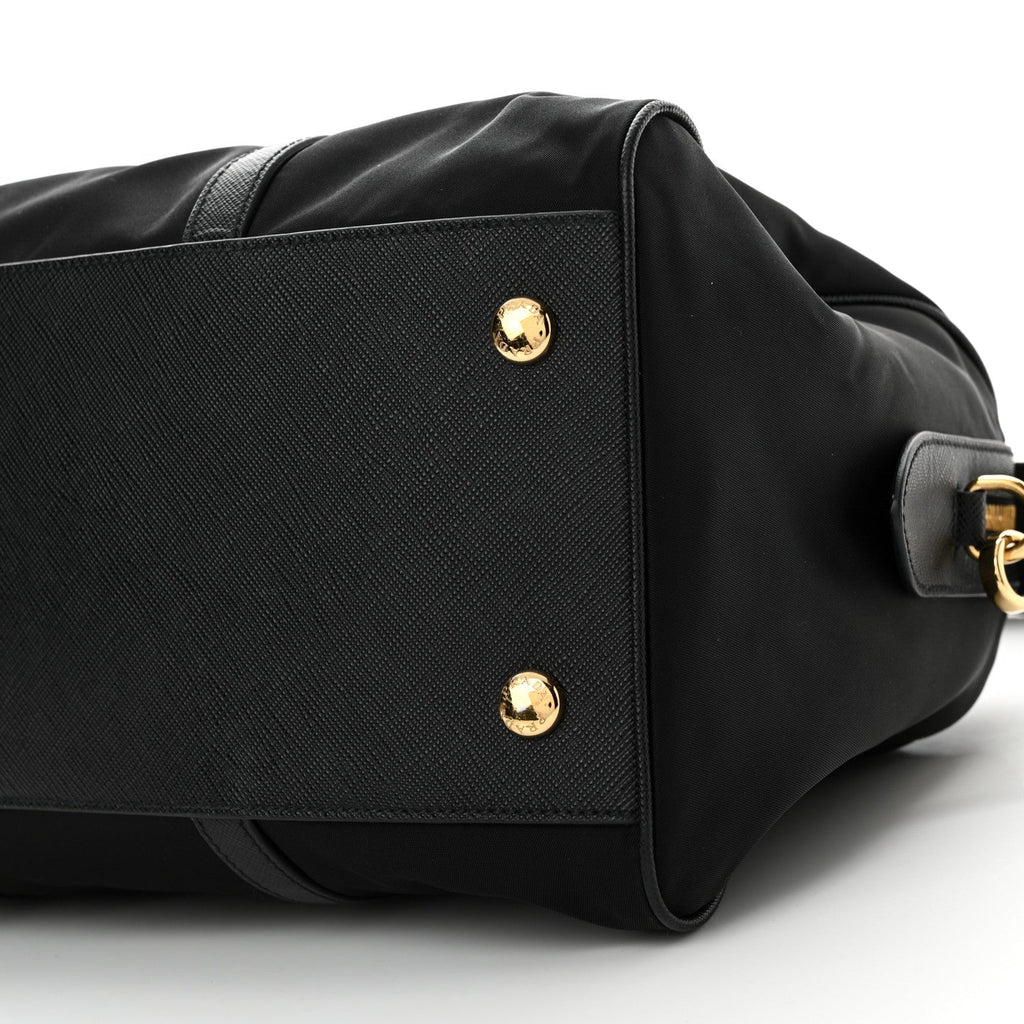 Prada Re-Nylon Saffiano Medium Re-Edition 1978 Top Handle Bag Black