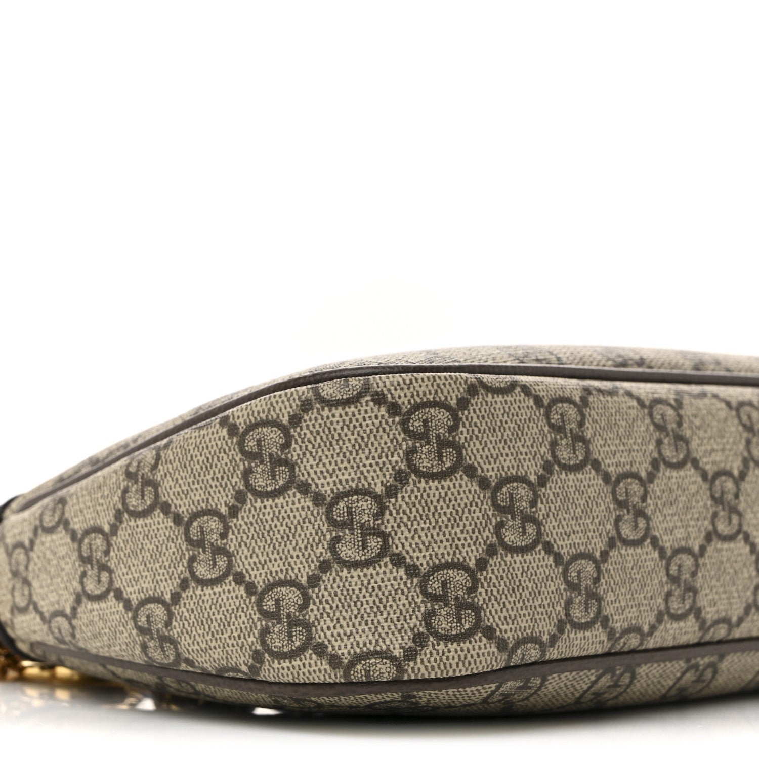 Gucci GG Supreme Monogram Textured Dollar Calfskin Web Small Ophidia GG Handbag Beige Ebony New Acero