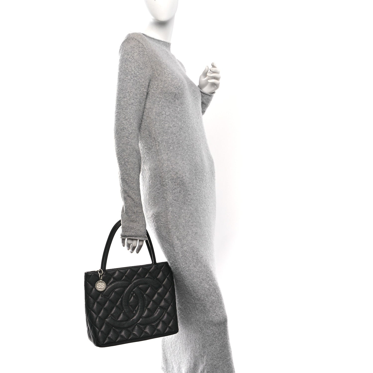 Chanel Caviar Quilted Medallion Tote Black