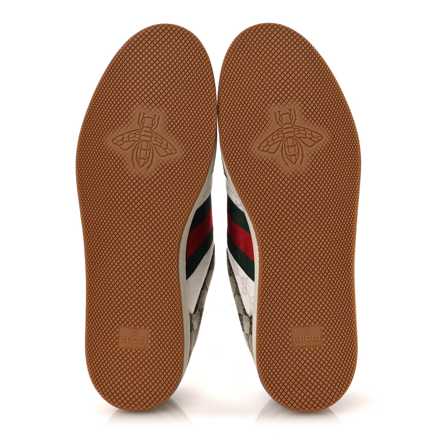 Gucci Calfskin Lame GG Monogram Web Mens Screener Sneakers 10