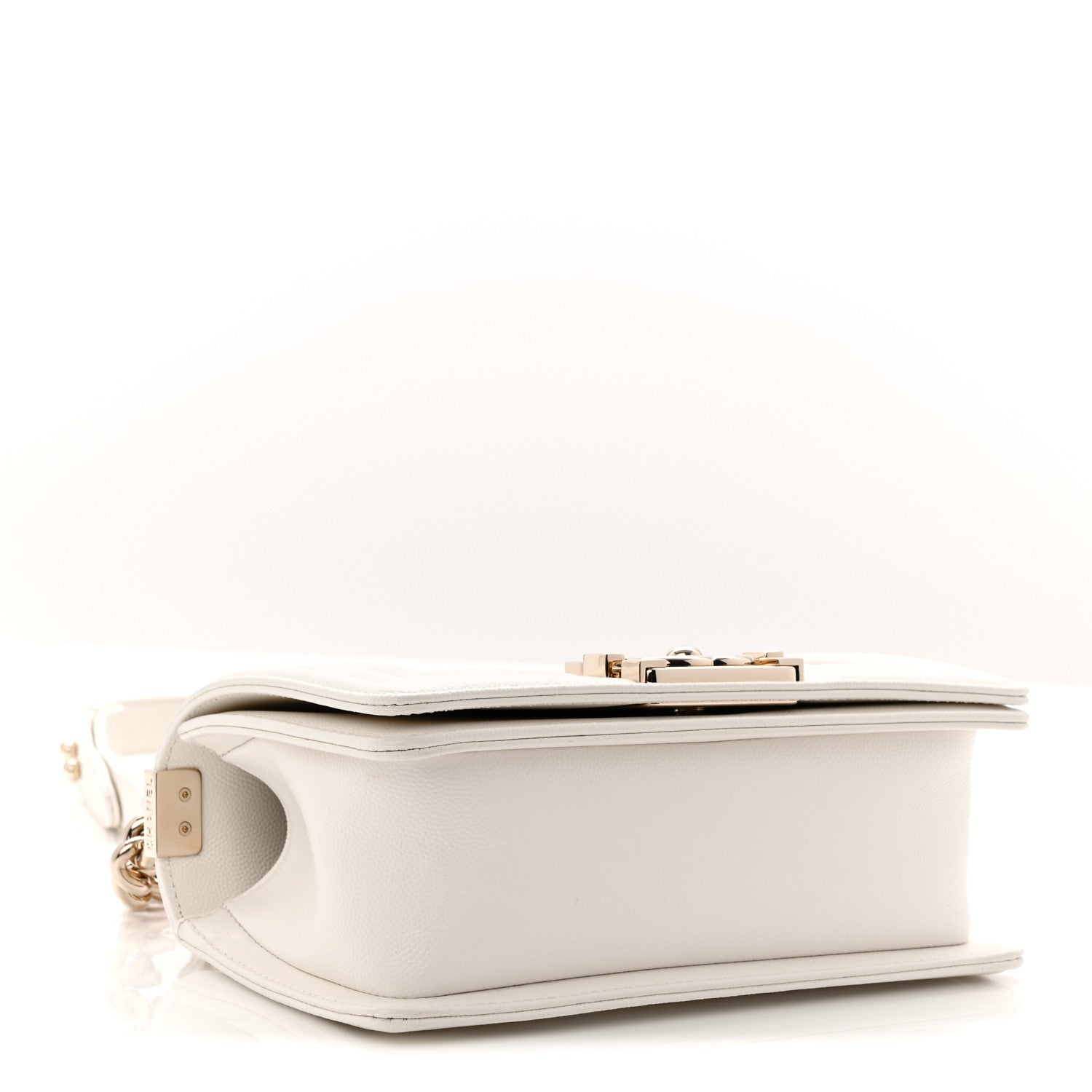 Chanel Caviar Quilted Small Boy Flap White