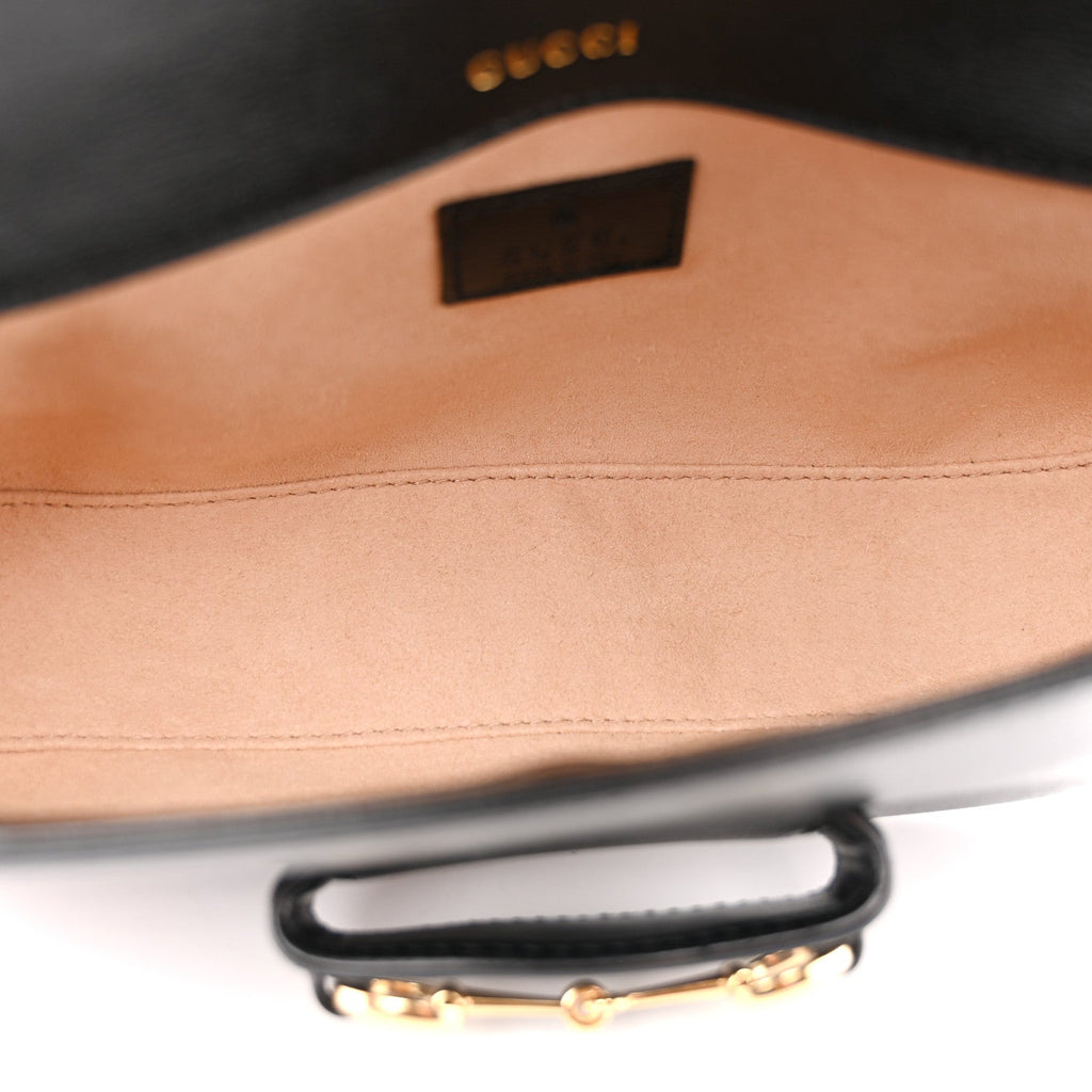 Gucci Azalea Calfskin Small Horsebit 1955 Chain Shoulder Bag Black
