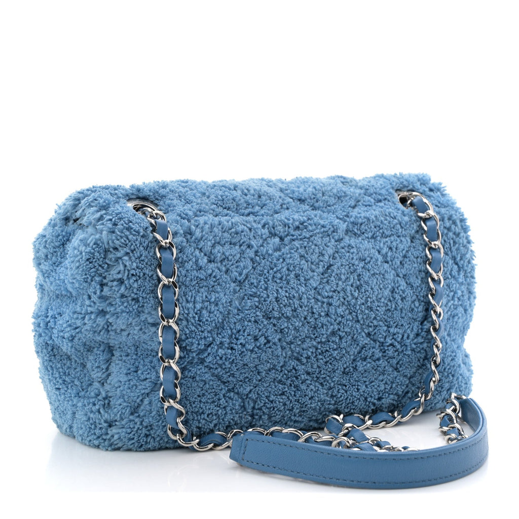 Chanel Lambskin Calfskin Mixed Fibers Quilted Small Flap Blue