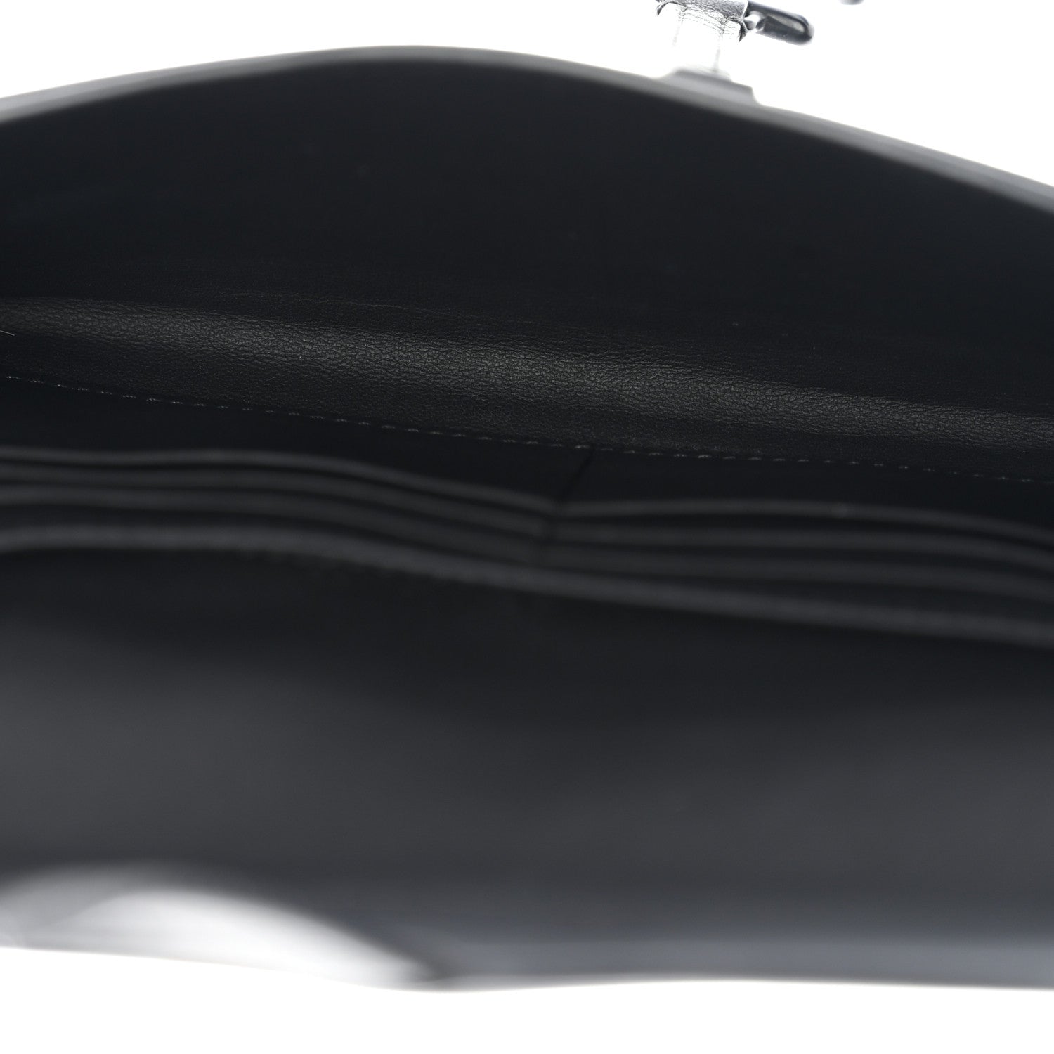 Christian Dior Ultra Matte Calfskin Saddle Chain Wallet Pouch Black