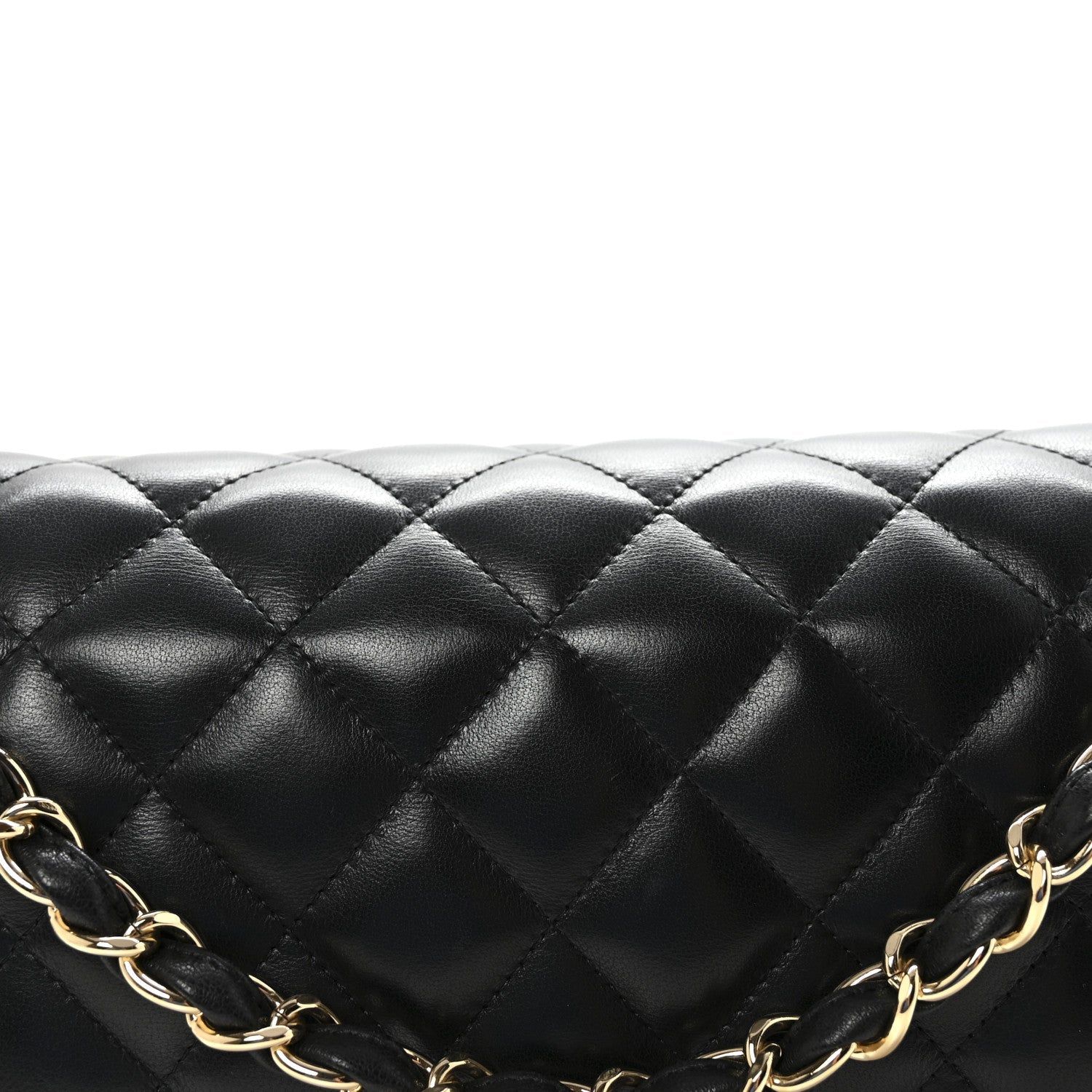Chanel Lambskin Quilted Jumbo Double Flap  Black