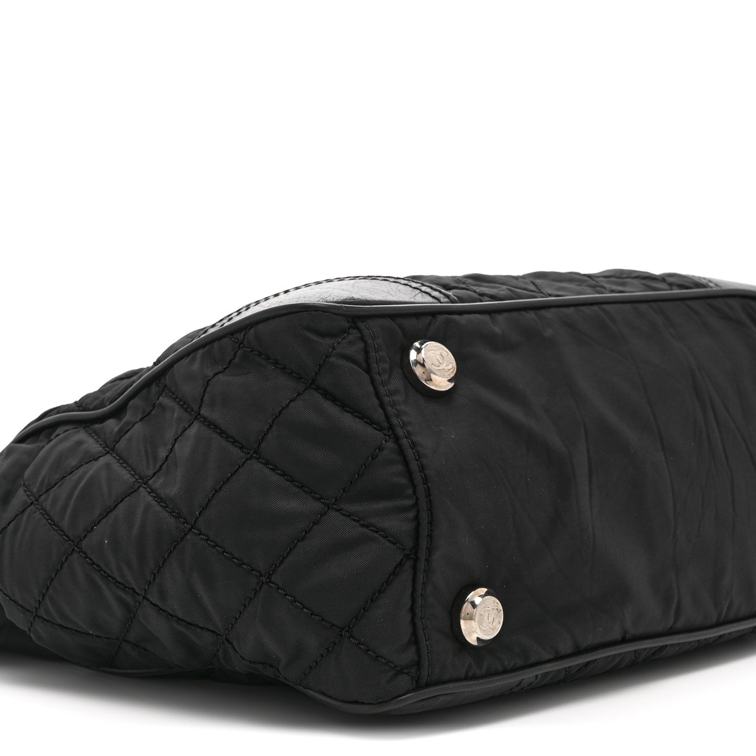 Chanel Nylon Calfskin Quilted CC Paris New York Tote Bag Black