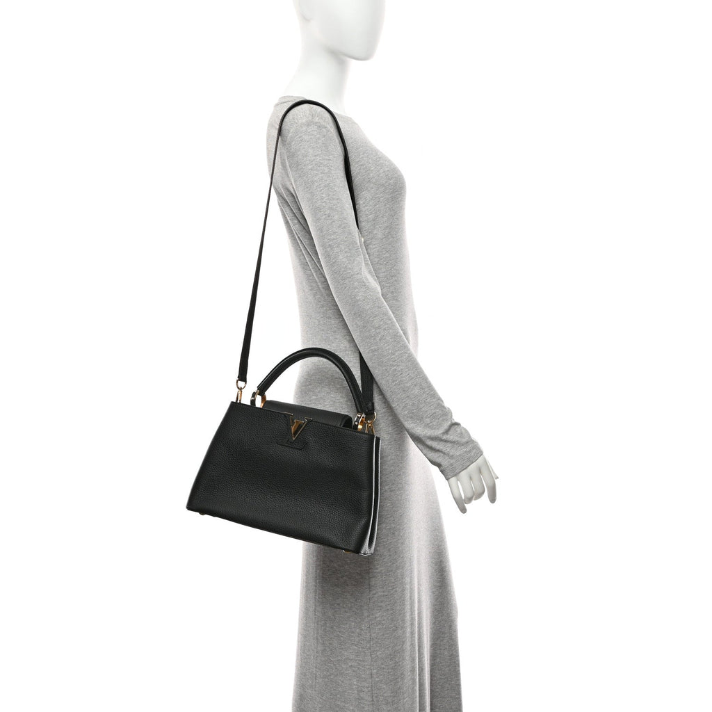 Louis Vuitton Taurillon Capucines PM Black