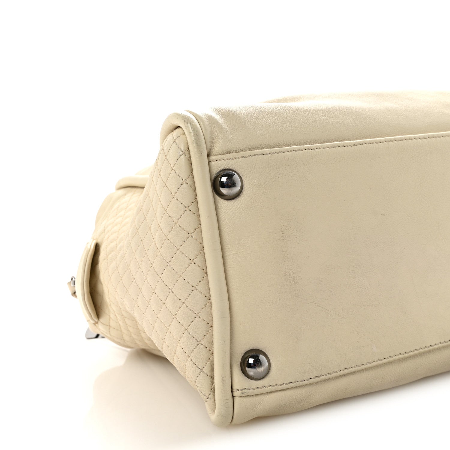 Chanel Calfskin Small CC Bowler White