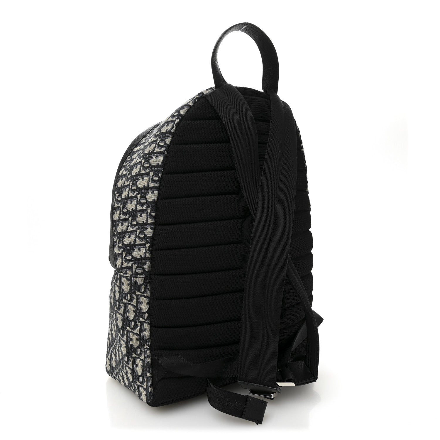 Christian Dior Oblique Calfskin Rider Backpack Beige Black
