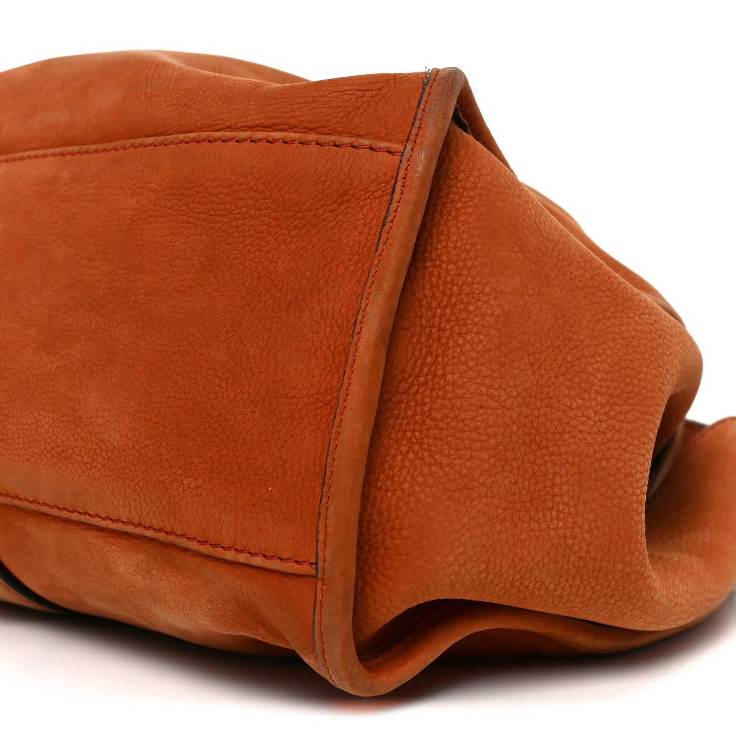 Gucci Nubuck Medium Soft Stirrup Shoulder Bag Orange