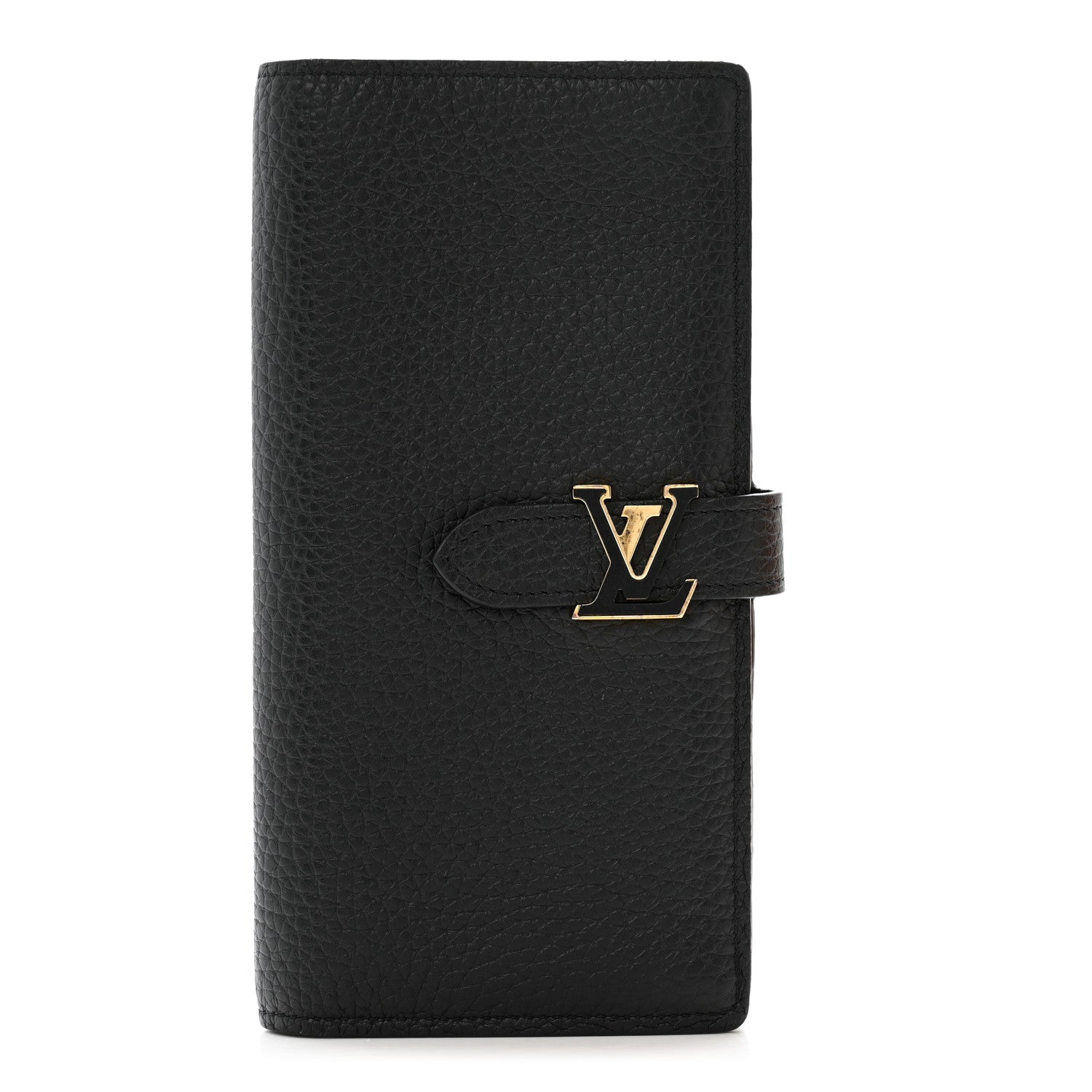 Louis Vuitton Taurillon LV Vertical Capucines Wallet Black Arizona