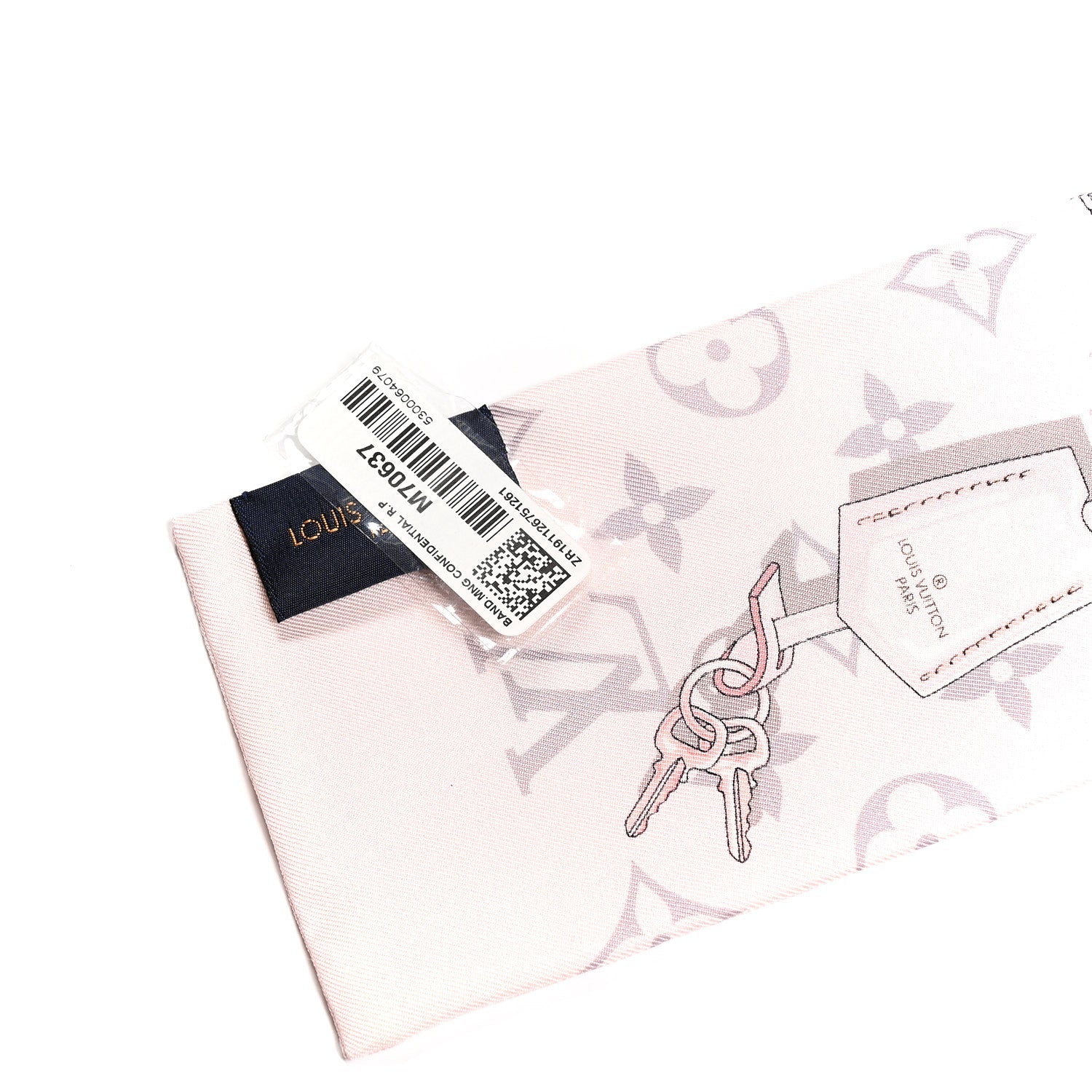 Louis Vuitton Silk Monogram Confidential Bandeau Light Pink Porcelain Rose Beige Ebony