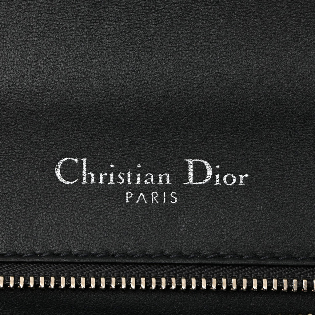 Christian Dior Metallic Patent Micro-Cannage Small Diorama Flap Bag Silver
