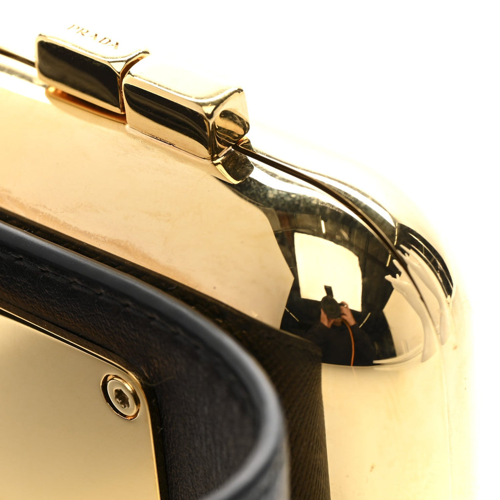 Prada Saffiano Metal Wrist Case M Gold