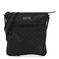 Gucci Nylon Monogram Small Flat Messenger Bag Black