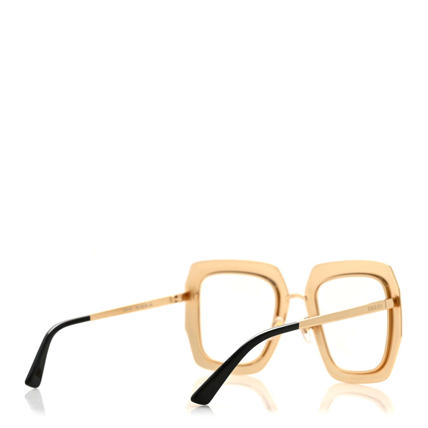 Gucci Metal Acetate Crystal Oversize GG0115S Eyeglasses Gold
