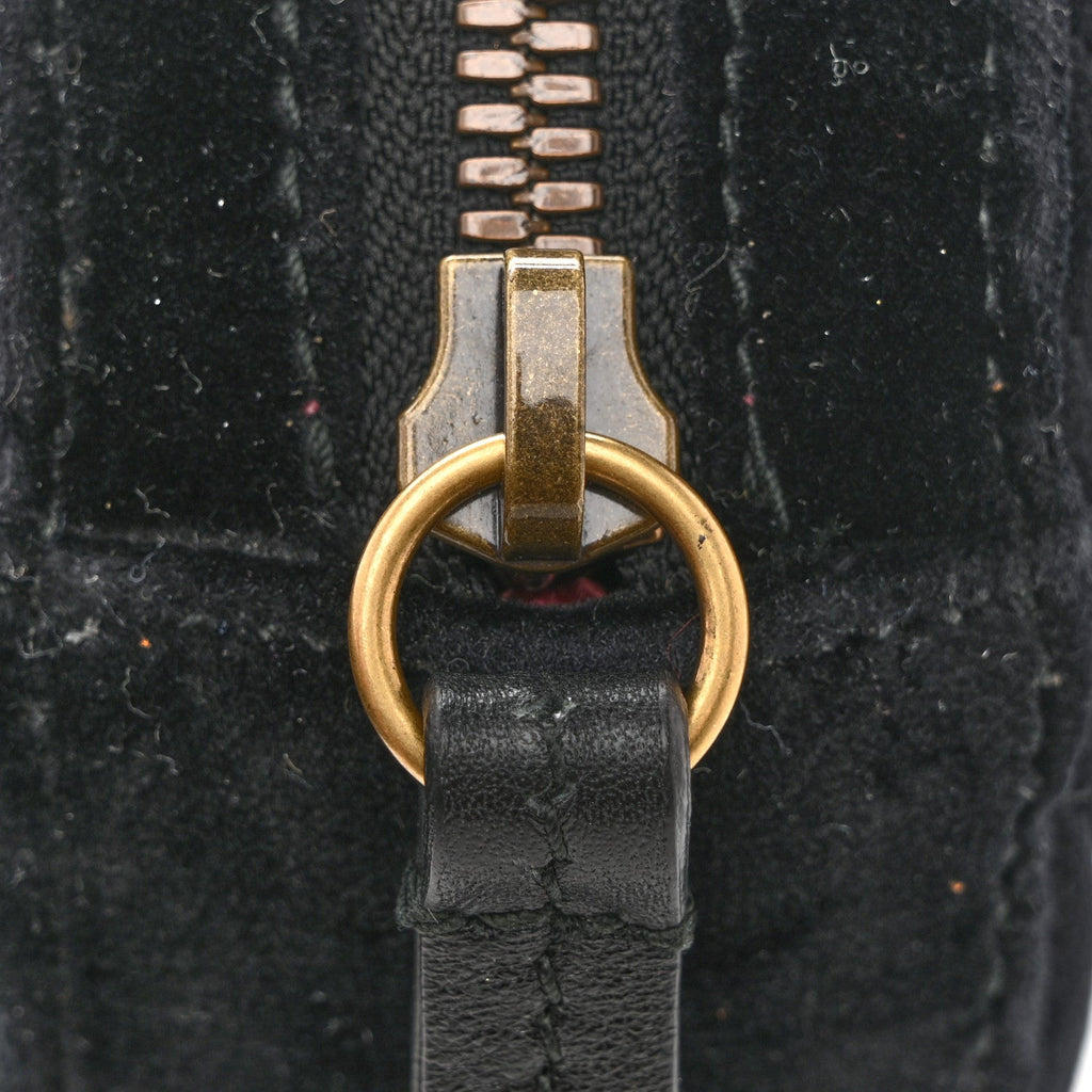 Gucci Velvet Matelasse GG Marmont Belt Bag 75 30 Black