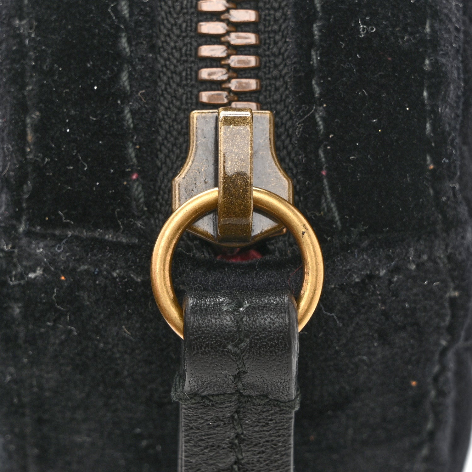 Gucci Velvet Matelasse GG Marmont Belt Bag 75 30 Black