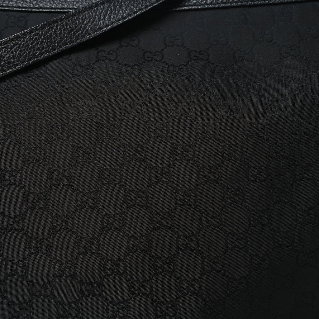 Gucci Denim Monogram Large Half Moon Hobo Black