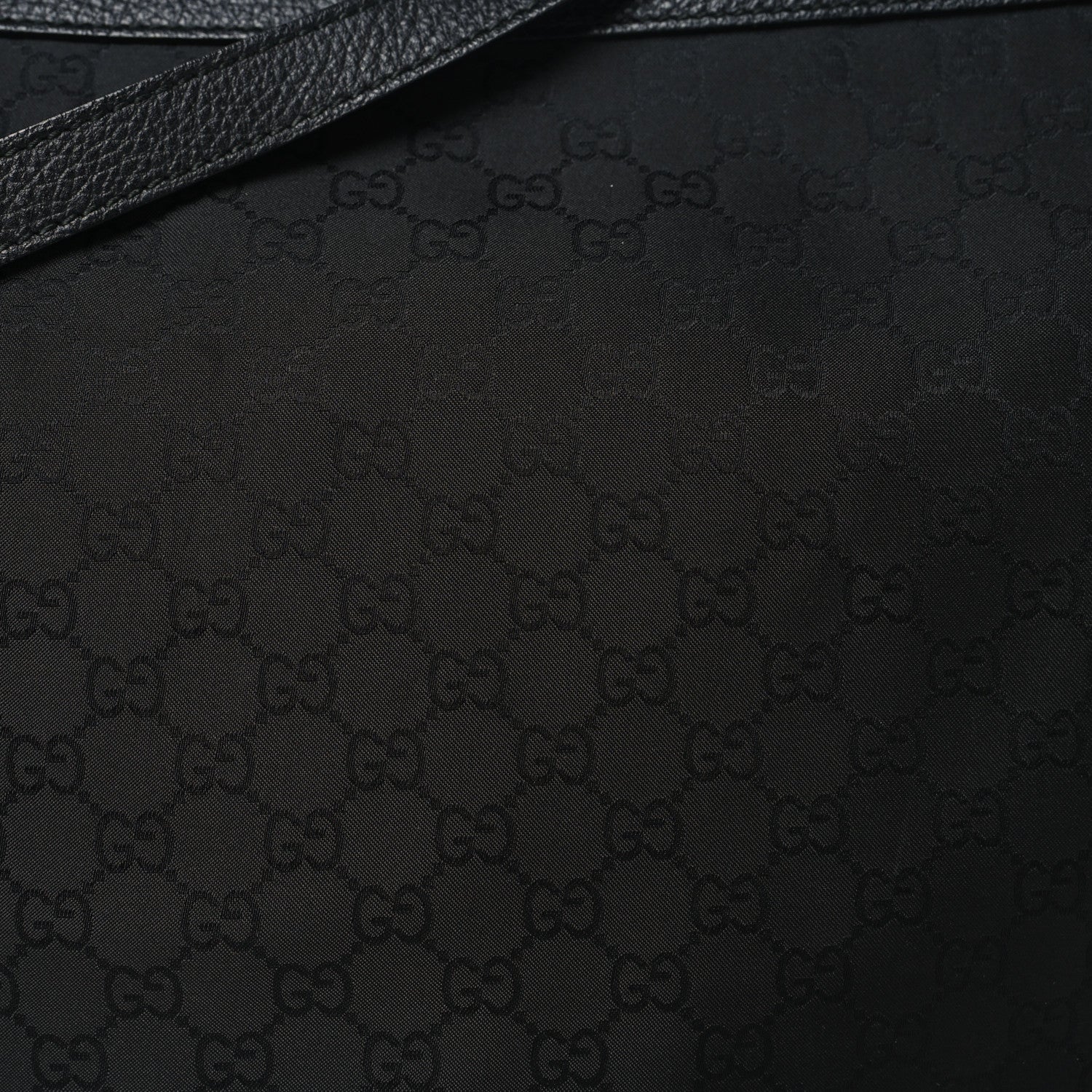 Gucci Denim Monogram Large Half Moon Hobo Black