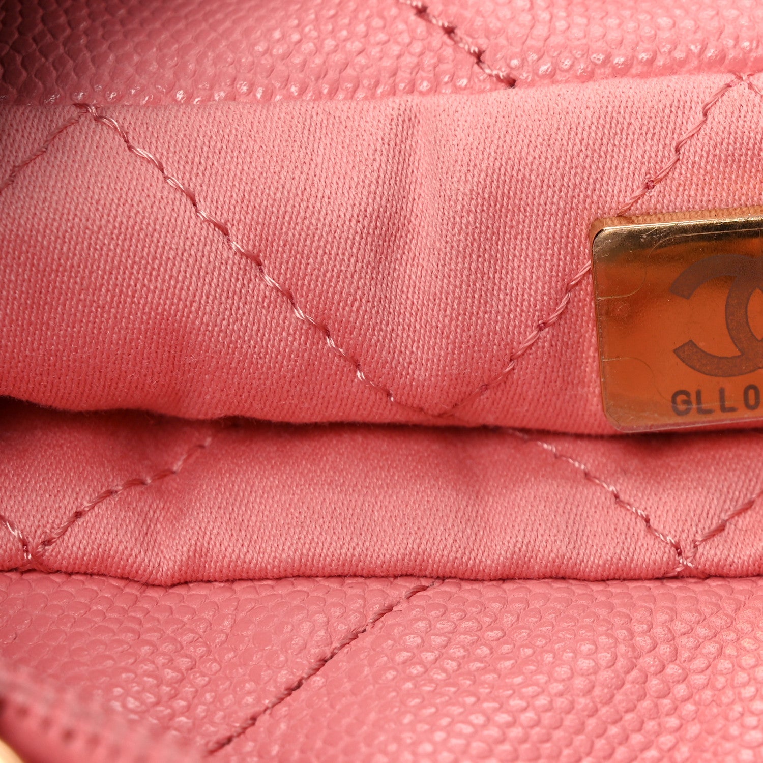 Chanel Shiny Caviar Quilted Mini Chanel 22 Coral