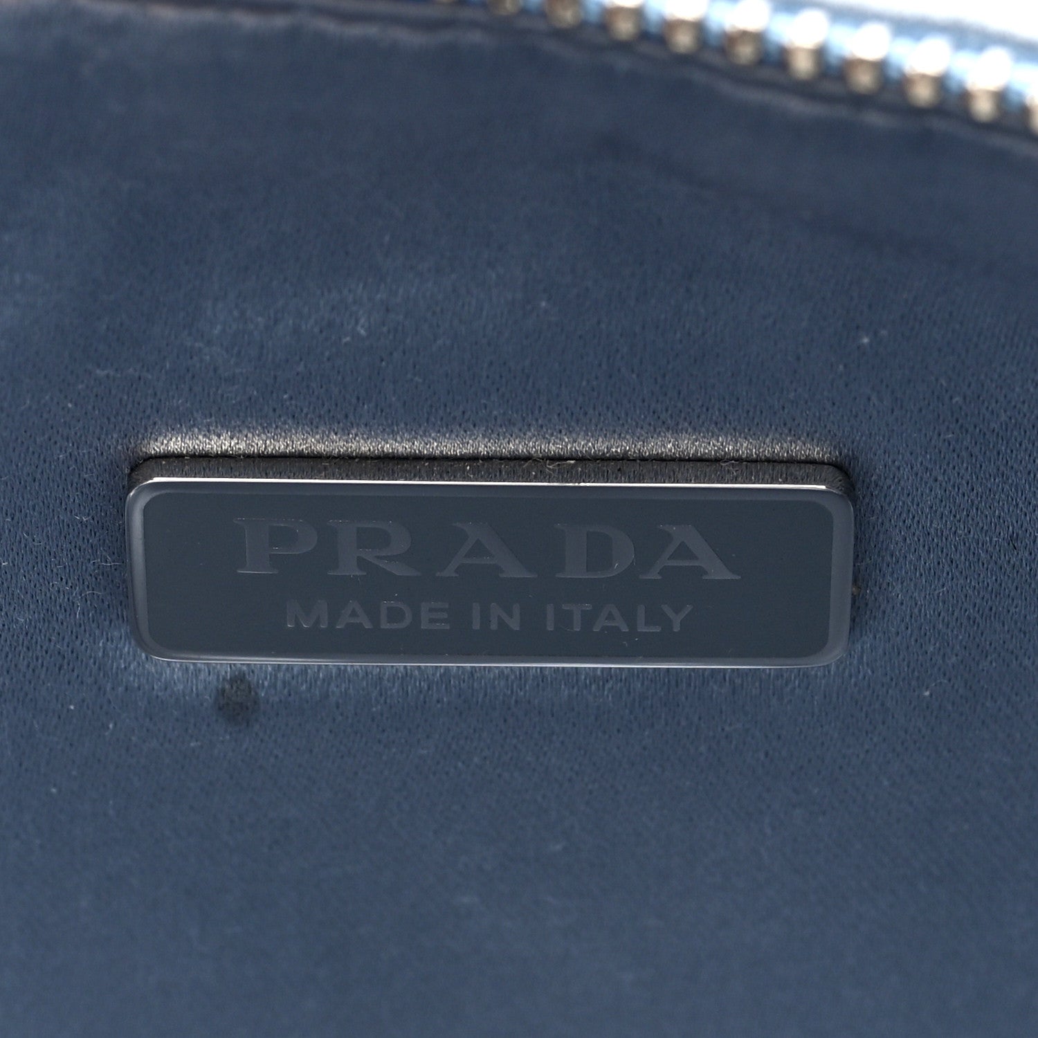 Prada Satin Crystal Triangle Pouch Celeste