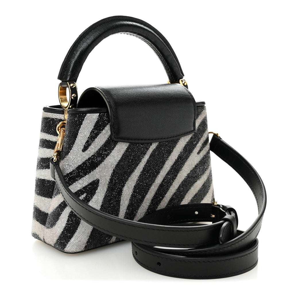 Louis Vuitton Swarovski Calfskin Capucines Mini Zebra