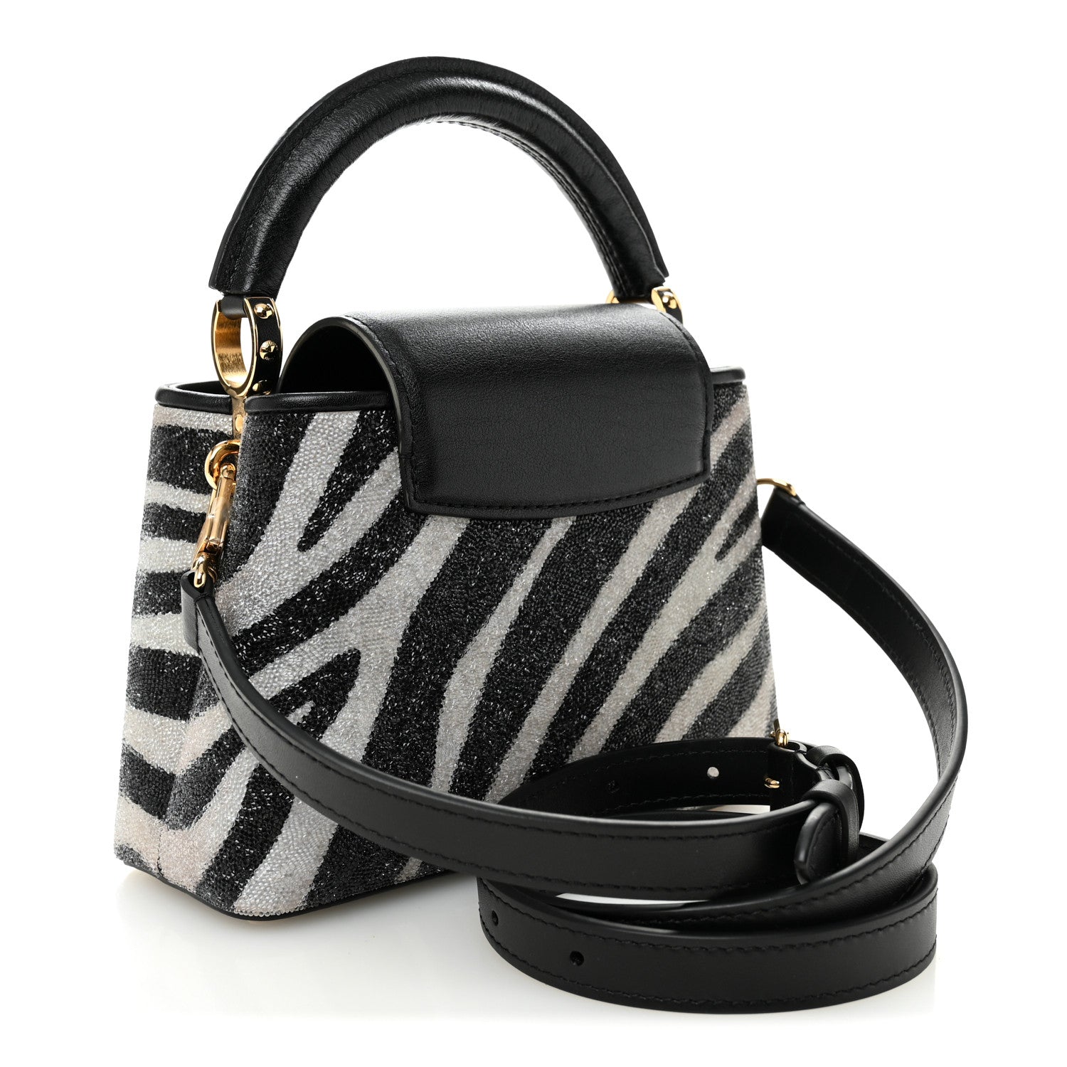 Louis Vuitton Swarovski Calfskin Capucines Mini Zebra