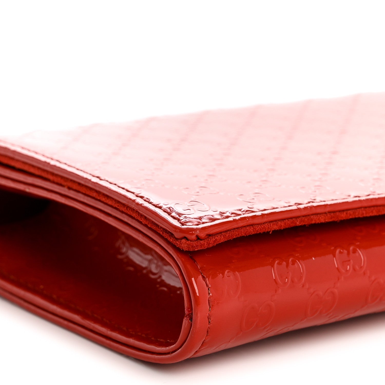 Gucci Patent Microguccissima Small Broadway Clutch Red