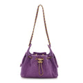 Chanel Suede Quilted Mini Chanel 25 Handbag Purple