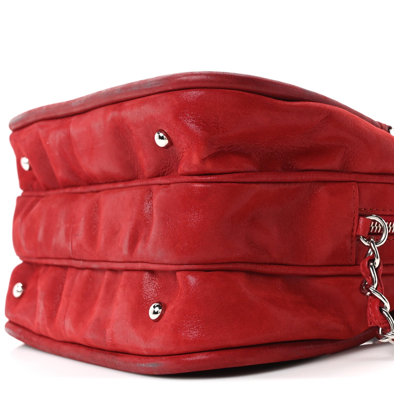 Chanel Iridescent Calfskin Quilted Relax CC Camera Case Red
