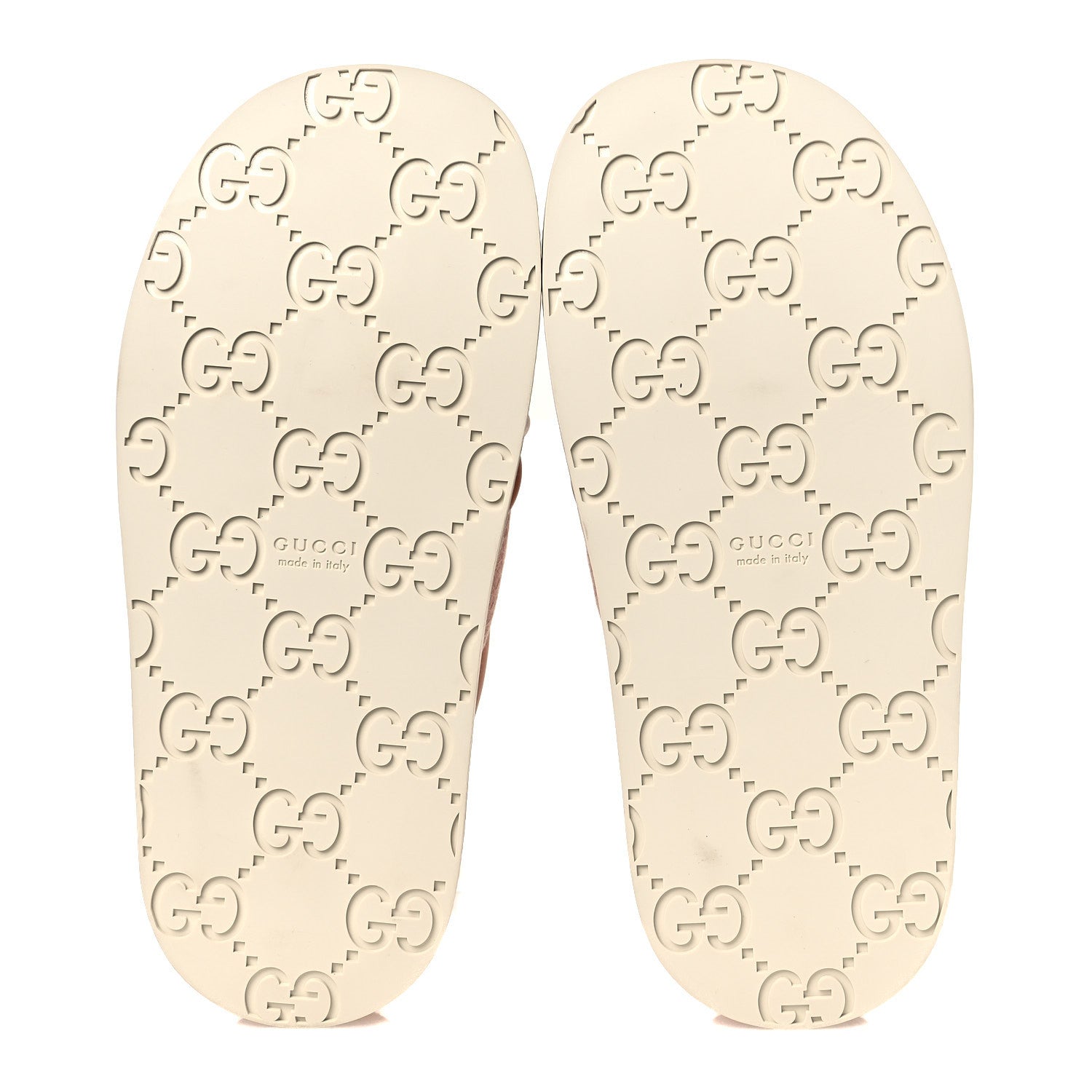 Gucci Monogram GG Calfskin Angelina Platform 55mm Slide Sandals 36.5 Light Pink