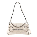 Gucci Nappa Vertical Matelasse Small Maxi Horsebit Chain Shoulder Bag Great White