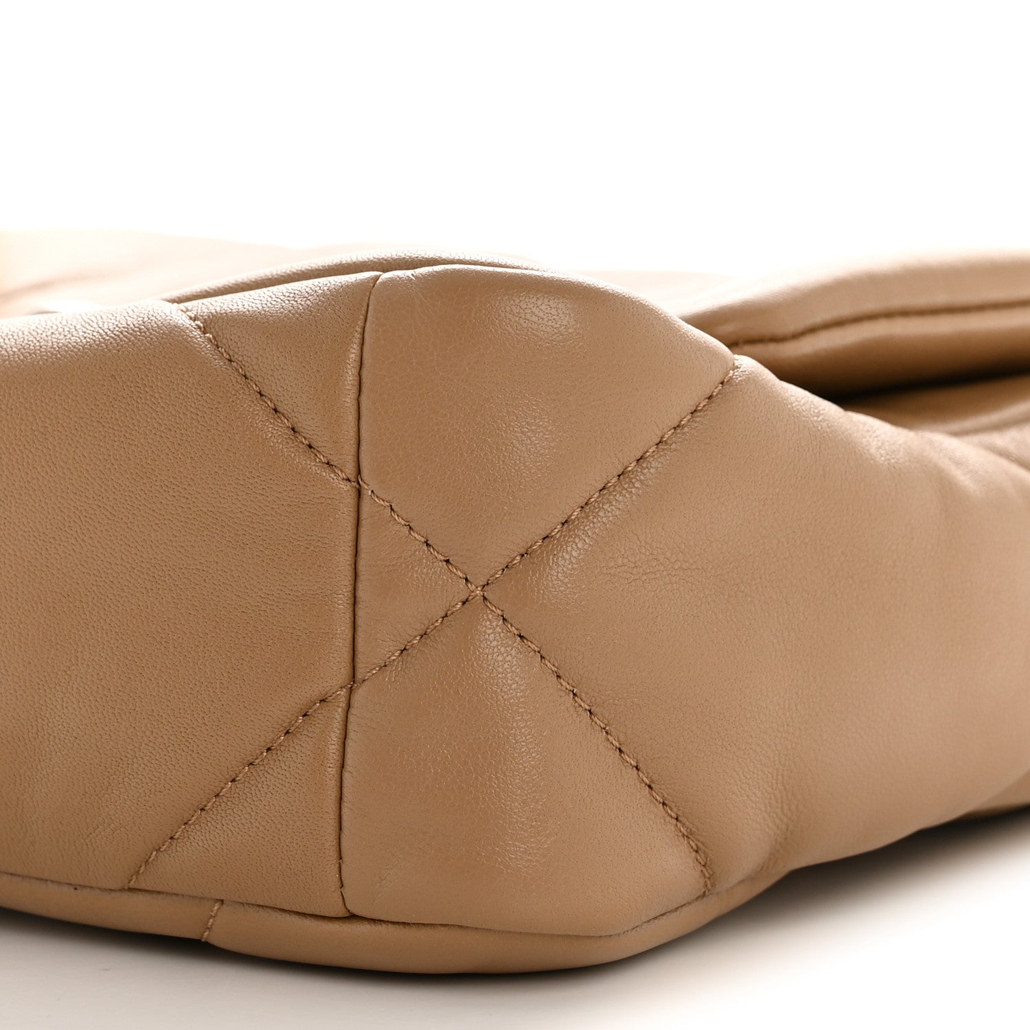 Chanel Lambskin Quilted Medium Chanel 19 Flap Beige