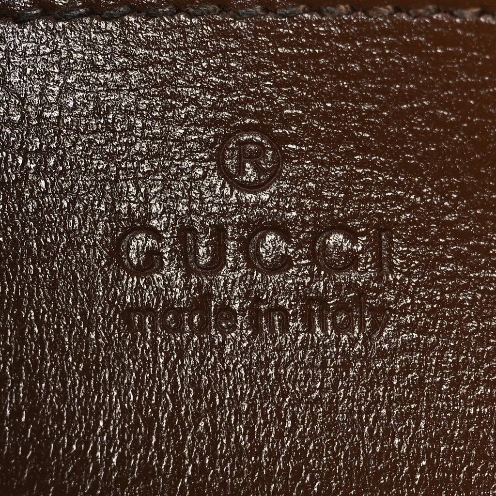 Gucci GG Supreme Monogram Azalea Calfskin Retro Interlocking G Flat Messenger Bag Beige Ebony Brown Sugar
