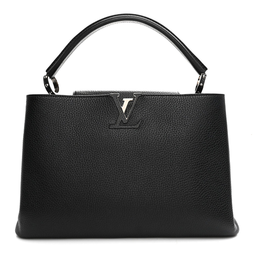 Louis Vuitton Taurillon Capucines MM Platino