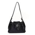 Chanel Metallic Caviar Quilted Mini Chanel 25 Handbag Dark Blue