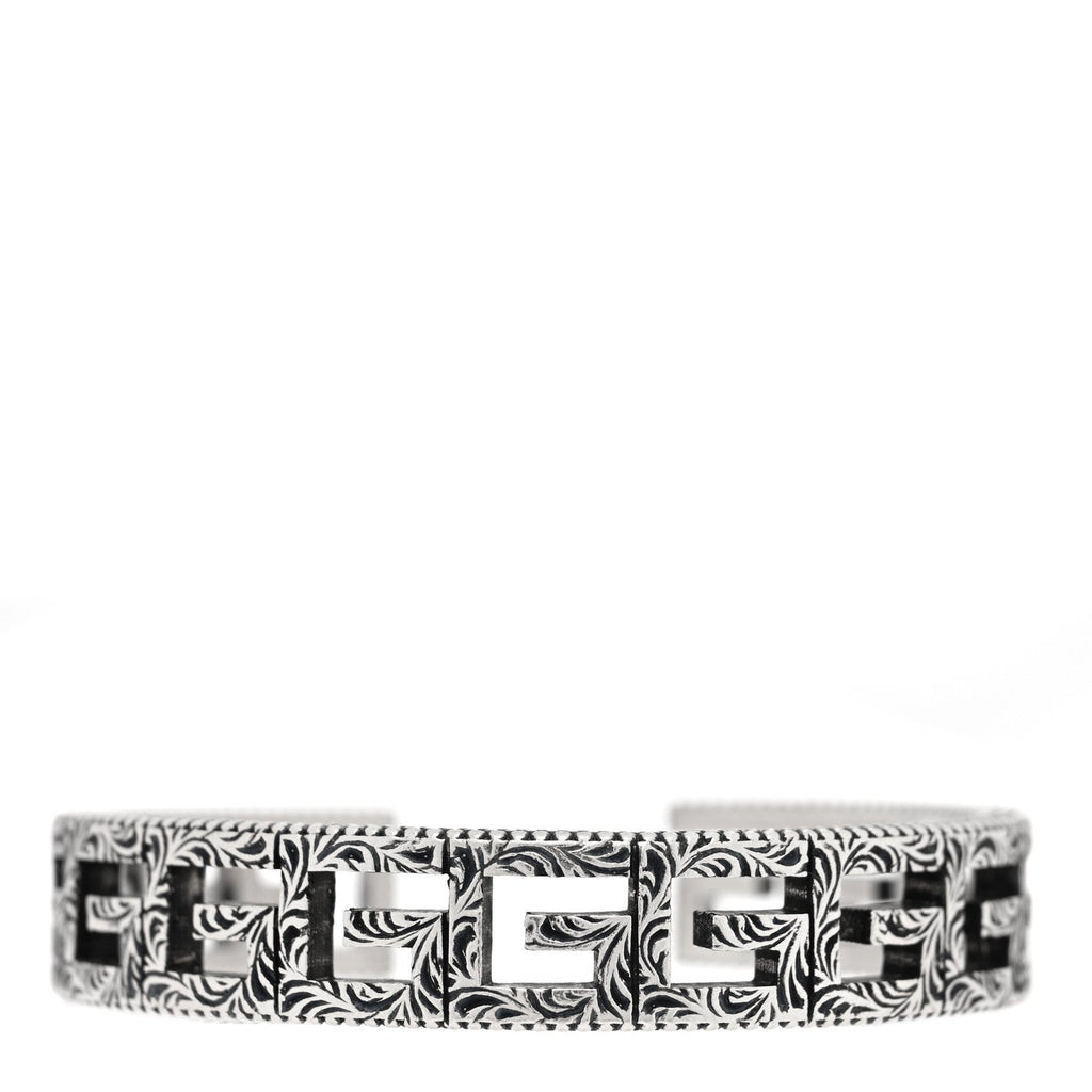 Gucci Sterling Silver Square G Motif Cuff Bracelet